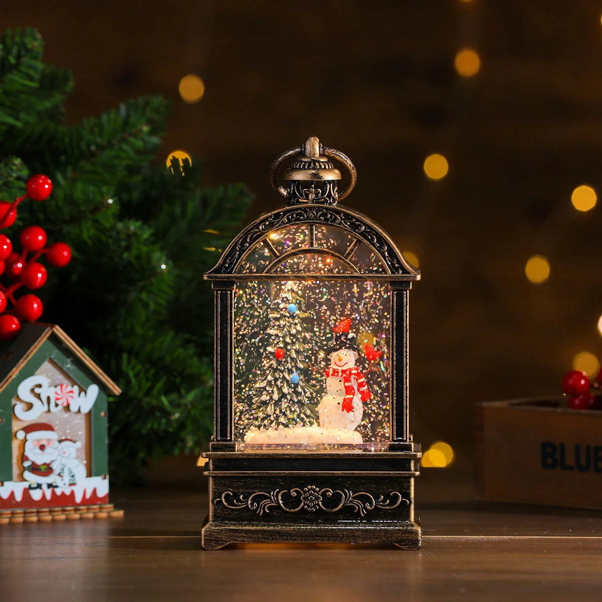 Christmas Lantern Illuminated & Musical Battery Powered 12 Inch