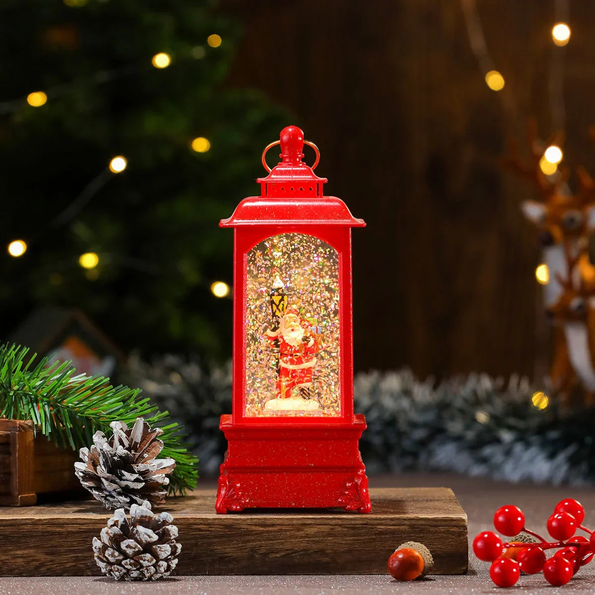 Christmas Lantern Illuminated & Musical Battery Powered 12 Inch