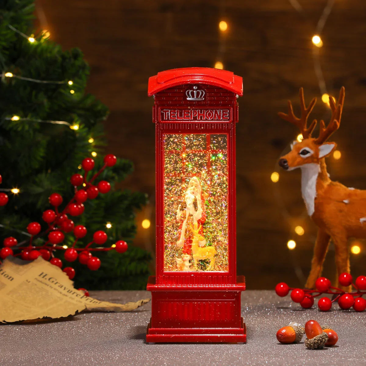 Christmas Lantern Illuminated & Musical Battery Powered 12 Inch
