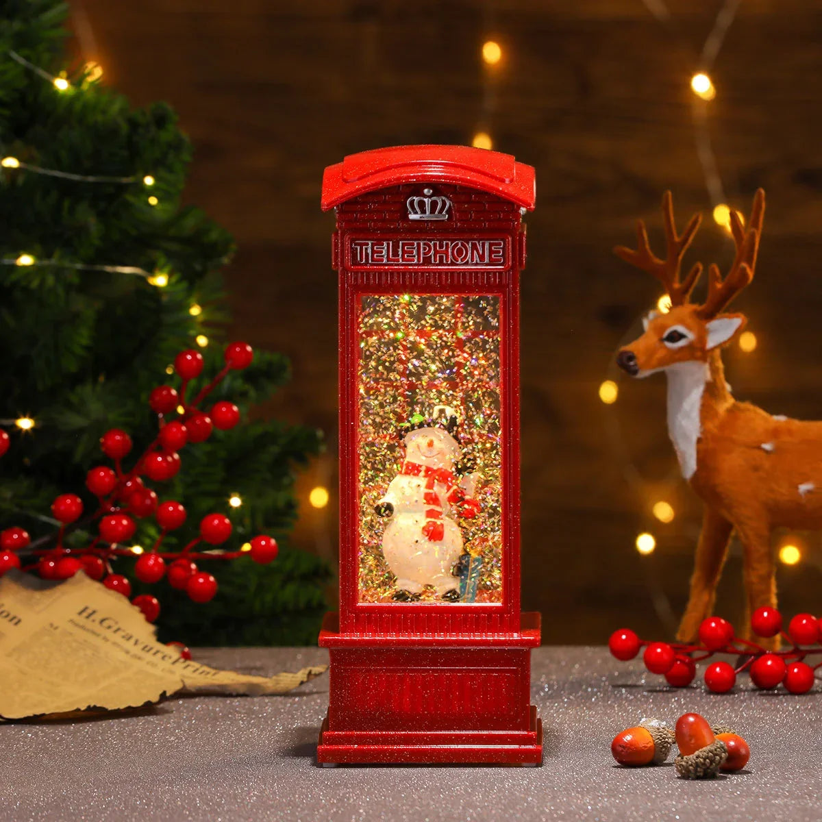 Christmas Lantern Illuminated & Musical Battery Powered 12 Inch