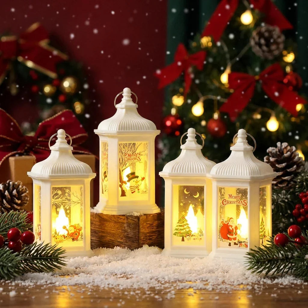 Christmas Lantern Integrated Warm LED Festive Motifs