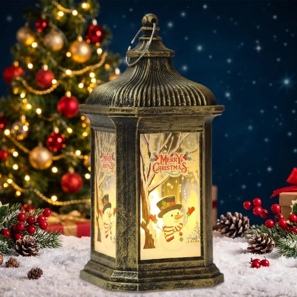 Christmas Lantern Integrated Warm LED Festive Motifs
