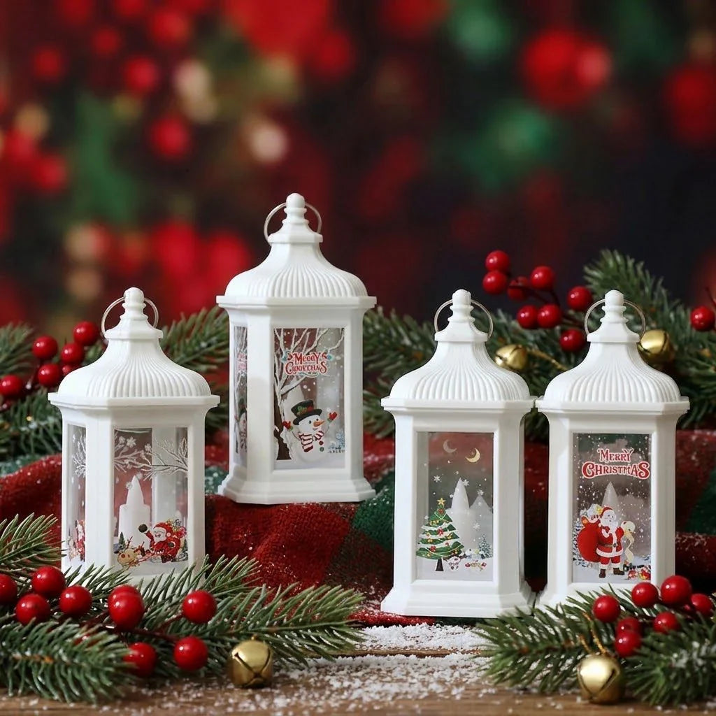 Christmas Lantern Integrated Warm LED Festive Motifs