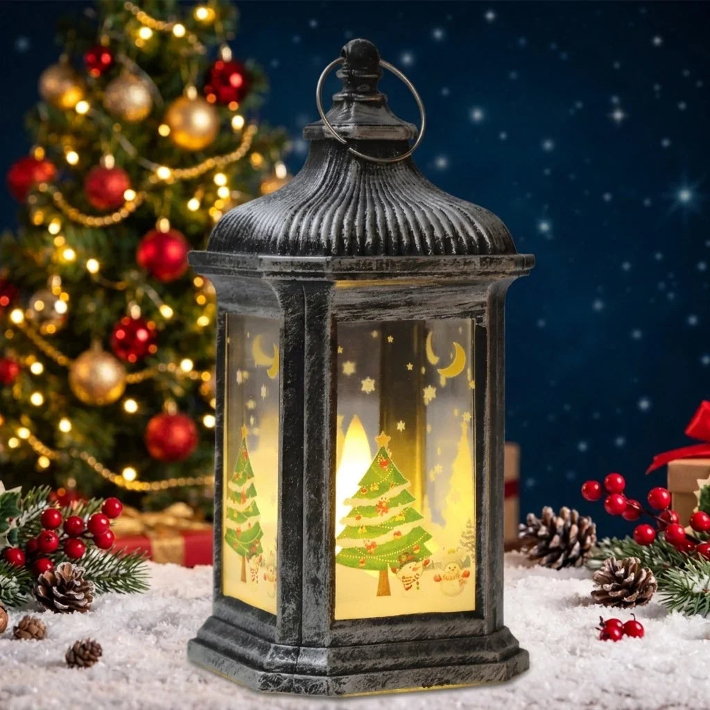 Christmas Lantern Integrated Warm LED Festive Motifs