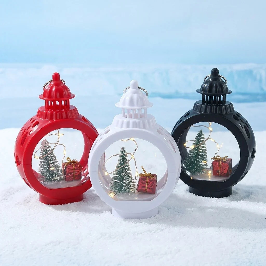 Christmas Lantern Integrated Warm LED Tree & Gifts Cutout