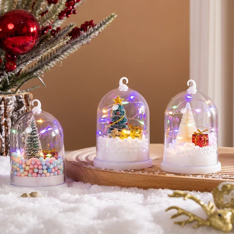 Christmas Lantern Integrated Warm White LED Tree Scene