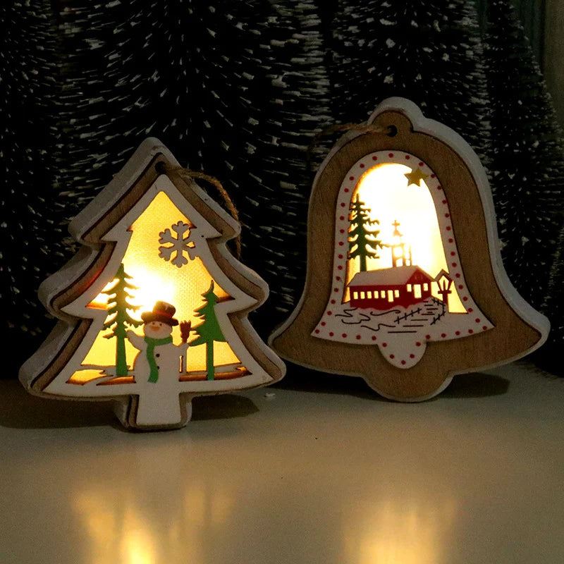 Christmas Lantern LED Soft Glow Santa Scene