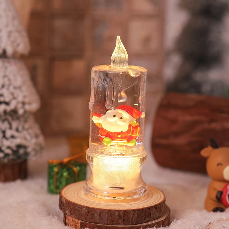 Christmas Lantern LED Warm Glow Glitter Snow Scene