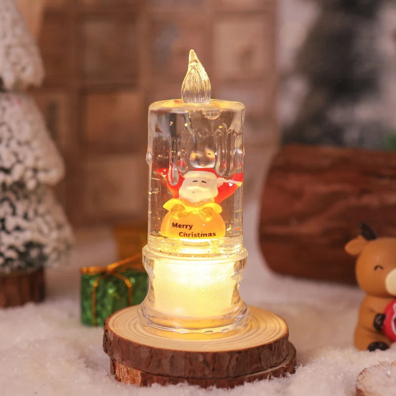Christmas Lantern LED Warm Glow Glitter Snow Scene