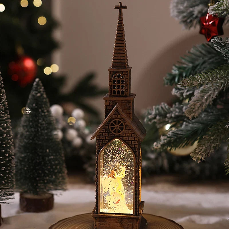 Christmas Lantern Movable Santa Motif Warm White LED