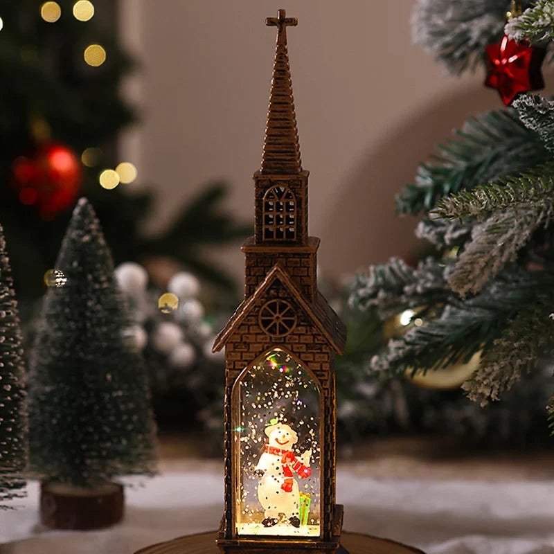 Christmas Lantern Movable Santa Motif Warm White LED