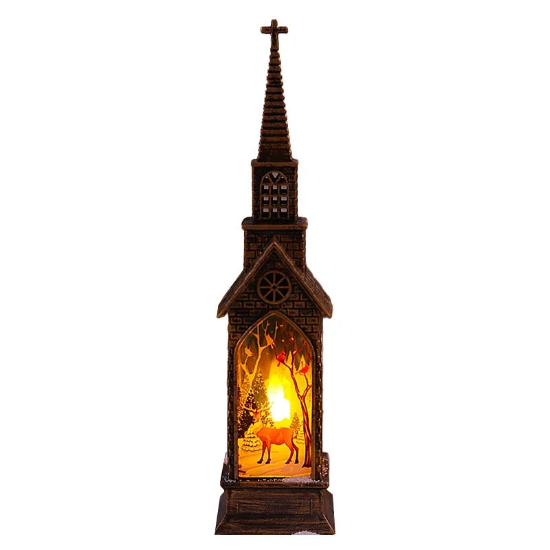 Christmas Lantern Movable Santa Motif Warm White LED
