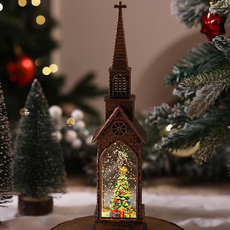 Christmas Lantern Movable Santa Motif Warm White LED