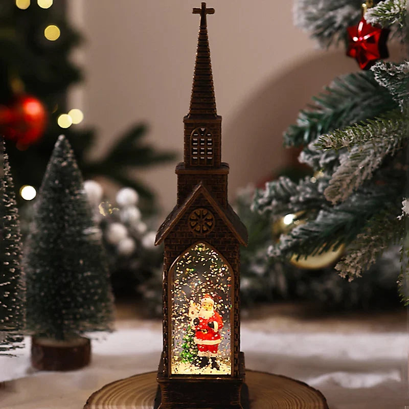 Christmas Lantern Movable Santa Motif Warm White LED