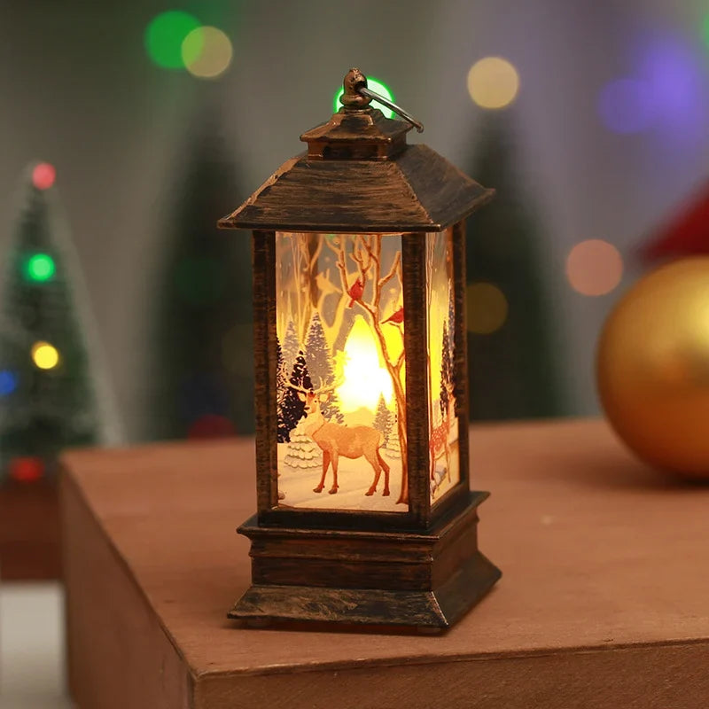 Christmas Lantern Nostalgic Scene Energy-Efficient LED