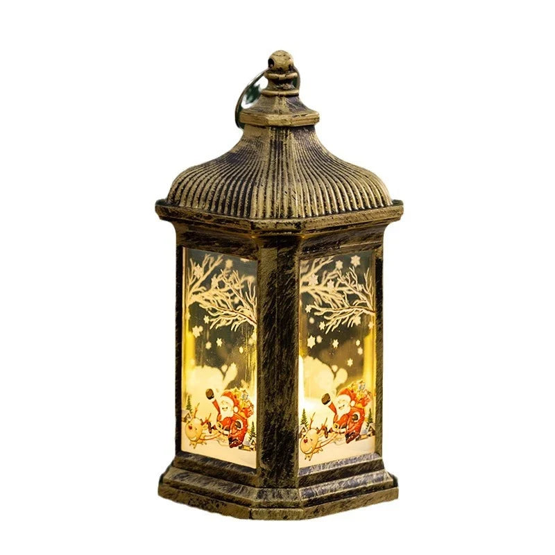 Christmas Lantern Nostalgic Scene Hanging Tabletop
