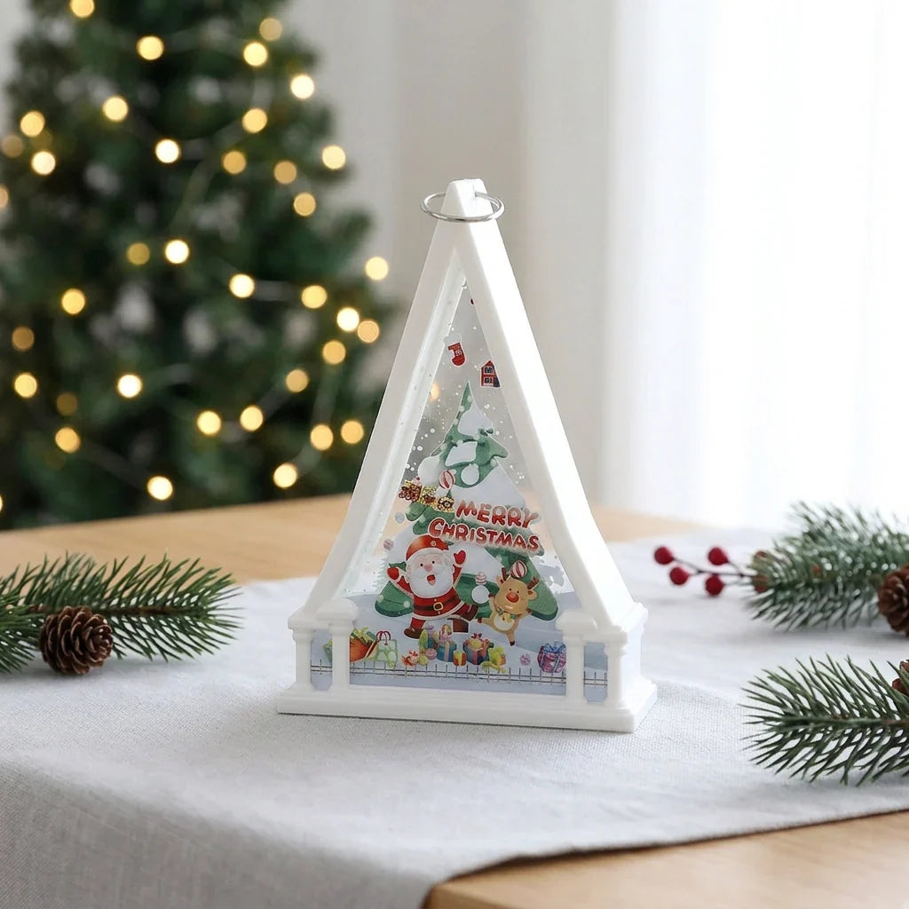 Christmas Lantern Reindeer Motif Tabletop Warm Glow