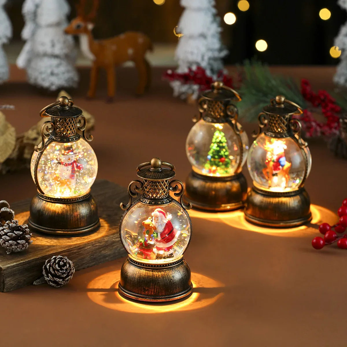 Christmas Lantern Santa Globe Energy-Efficient LED
