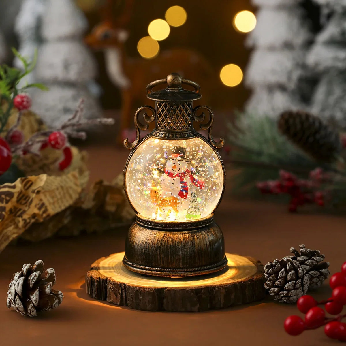 Christmas Lantern Santa Globe Energy-Efficient LED