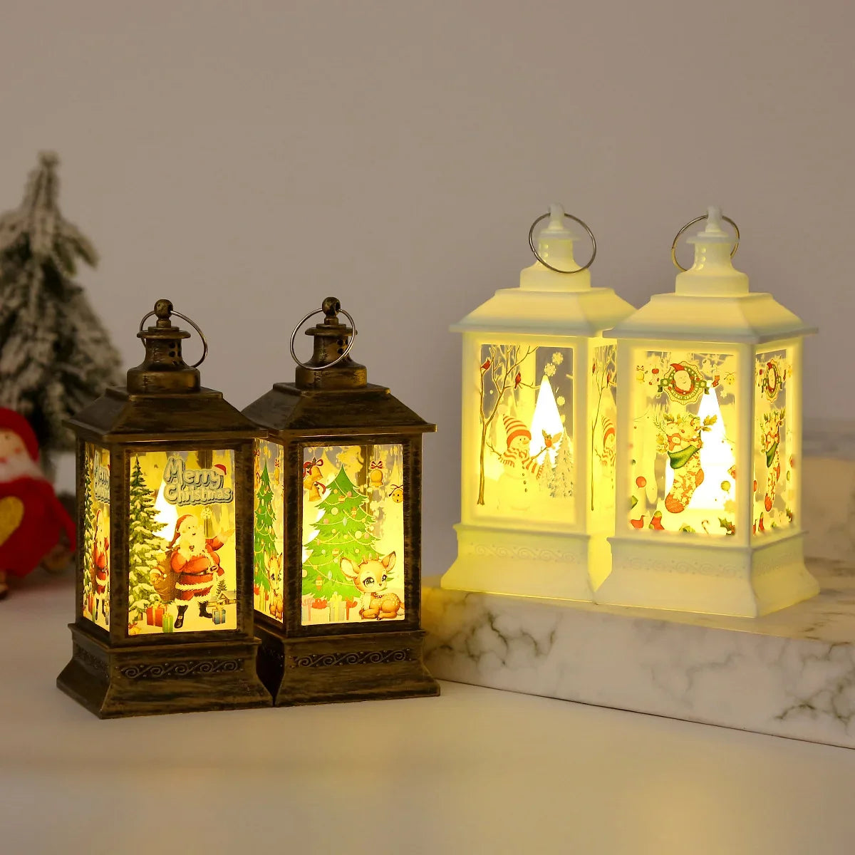 Christmas Lantern Santa Graphic Indoor Lightweight & Durable