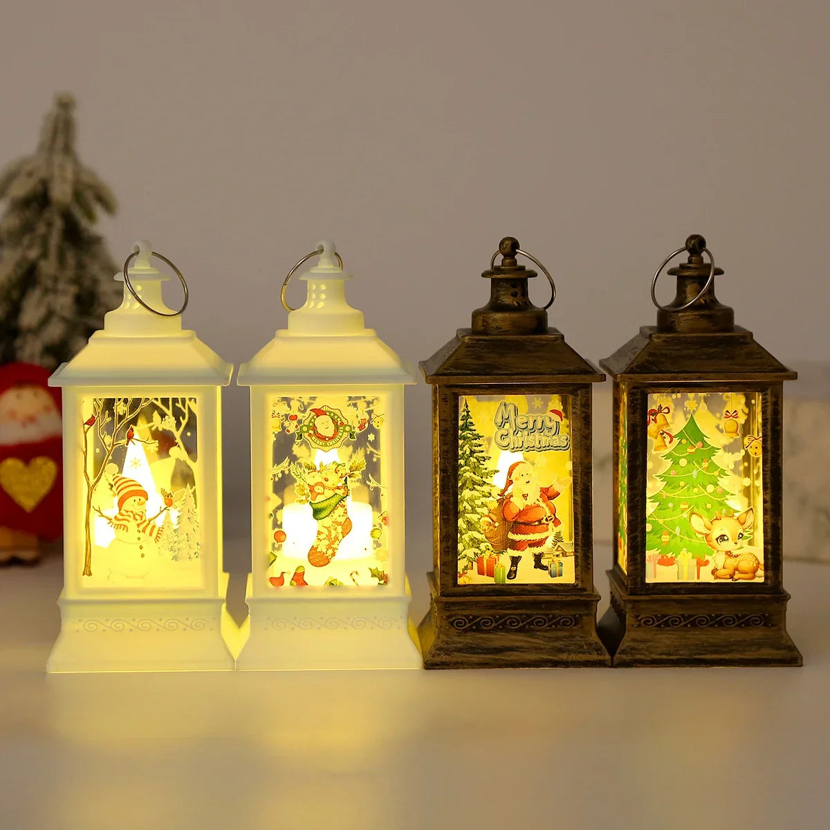 Christmas Lantern Santa Graphic Indoor Lightweight & Durable