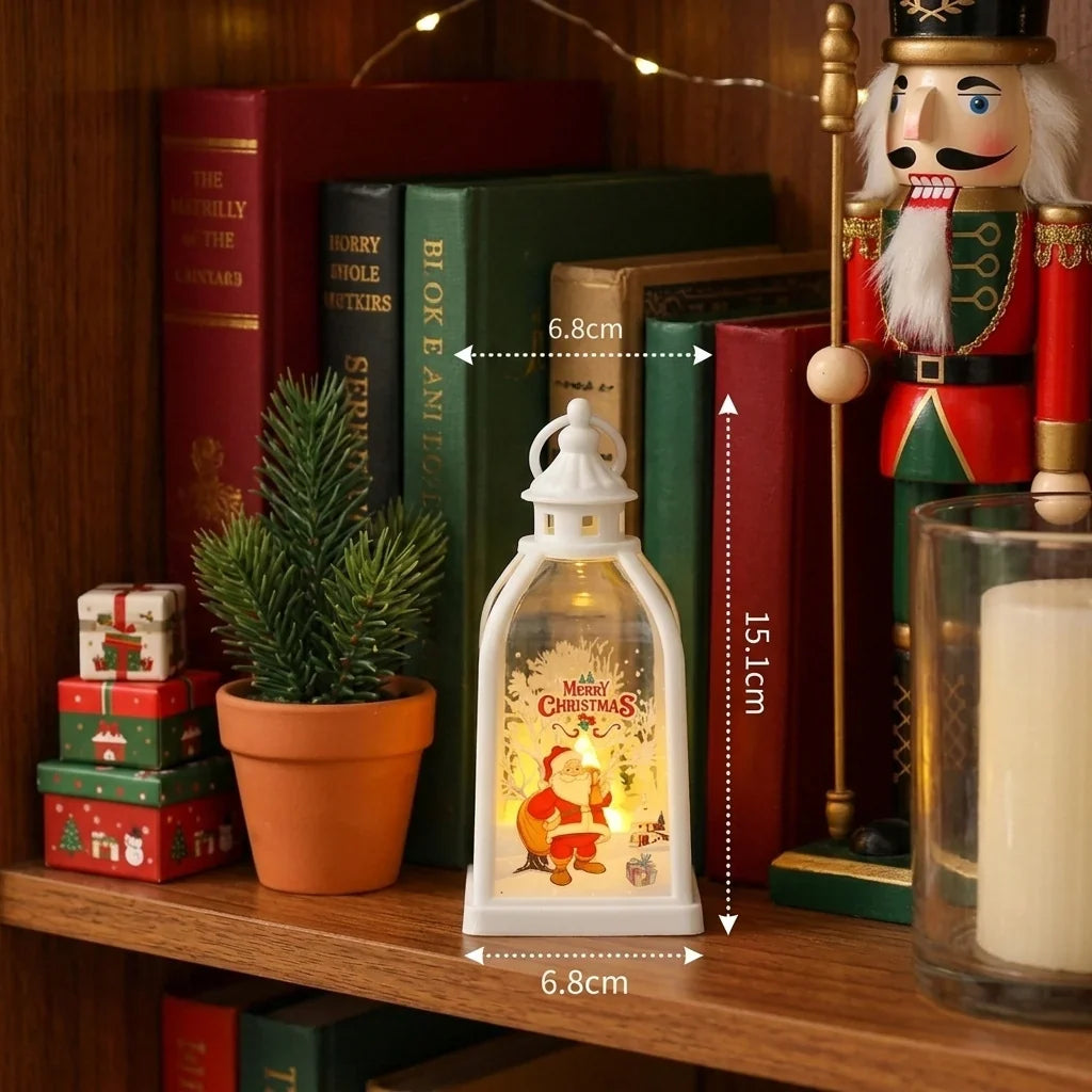 Christmas Lantern Santa Motif Soft Back Lighting