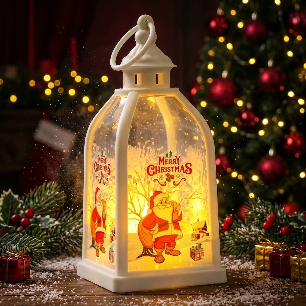 Christmas Lantern Santa Motif Soft Back Lighting