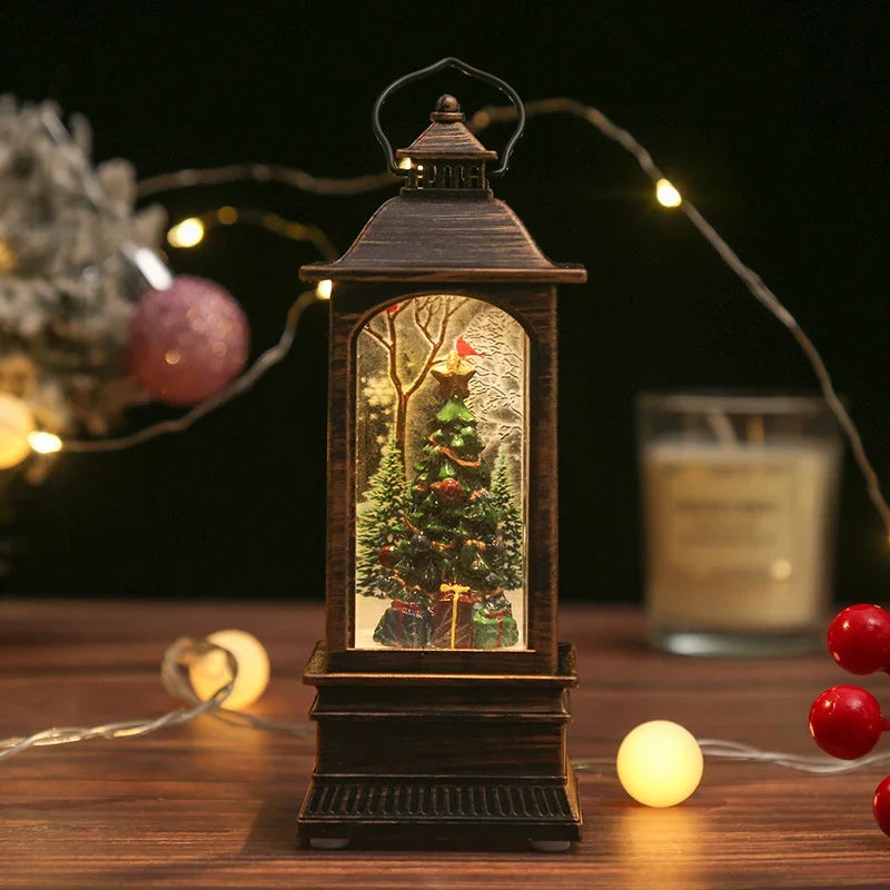 Christmas Lantern Snowman Motif Warm LED Light
