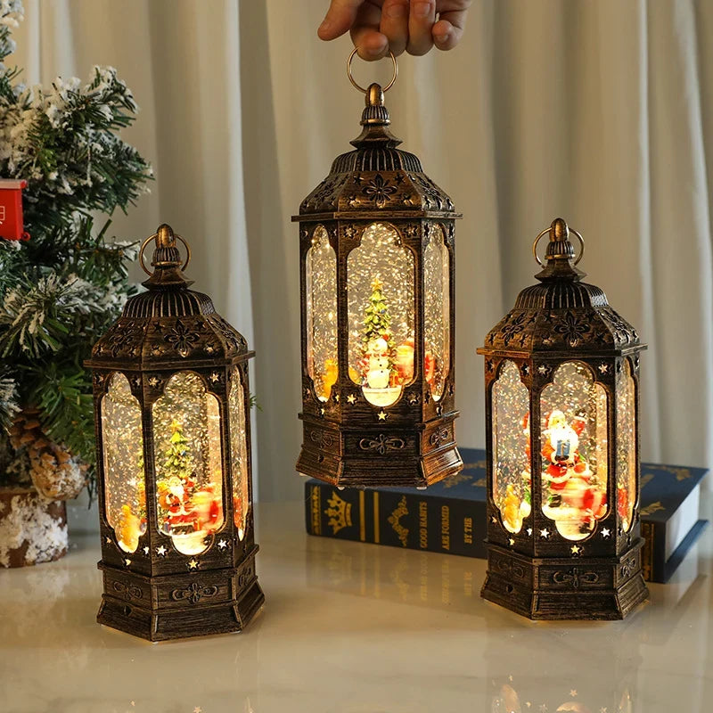 Christmas Lantern Vintage Warm LED Battery Powered