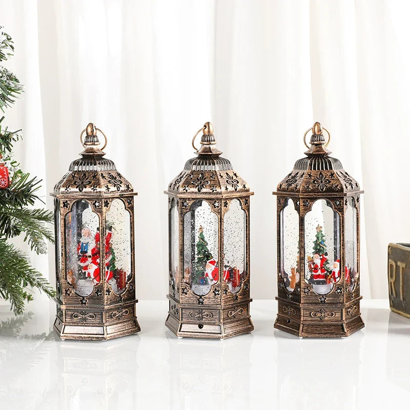 Christmas Lantern Vintage Warm LED Battery Powered