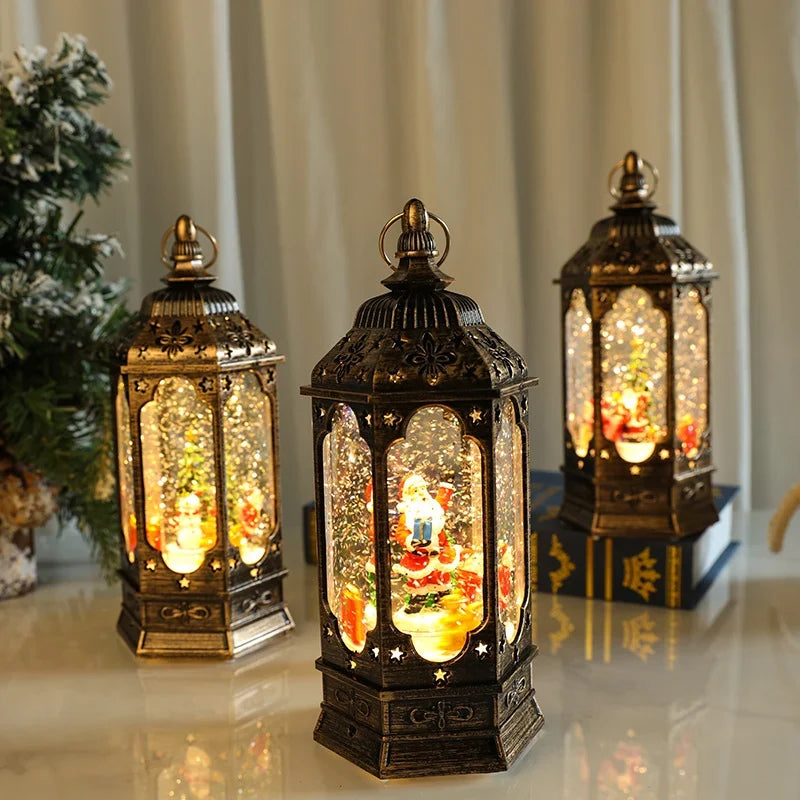 Christmas Lantern Vintage Warm LED Battery Powered