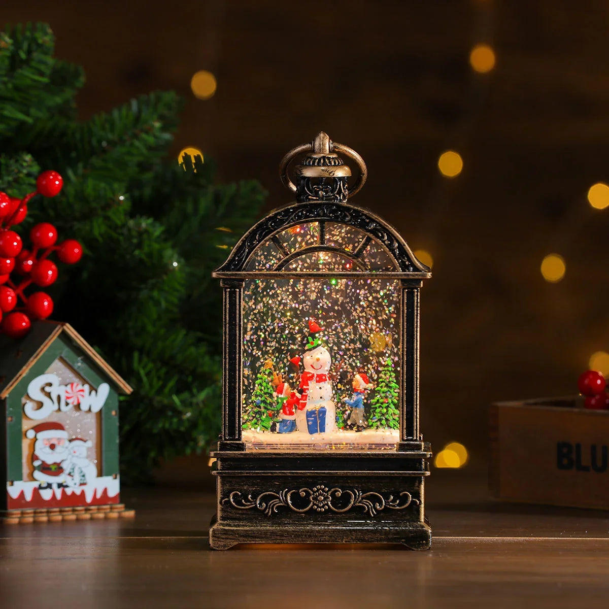 Christmas Lantern Warm Glow LED Musical Battery-Powered