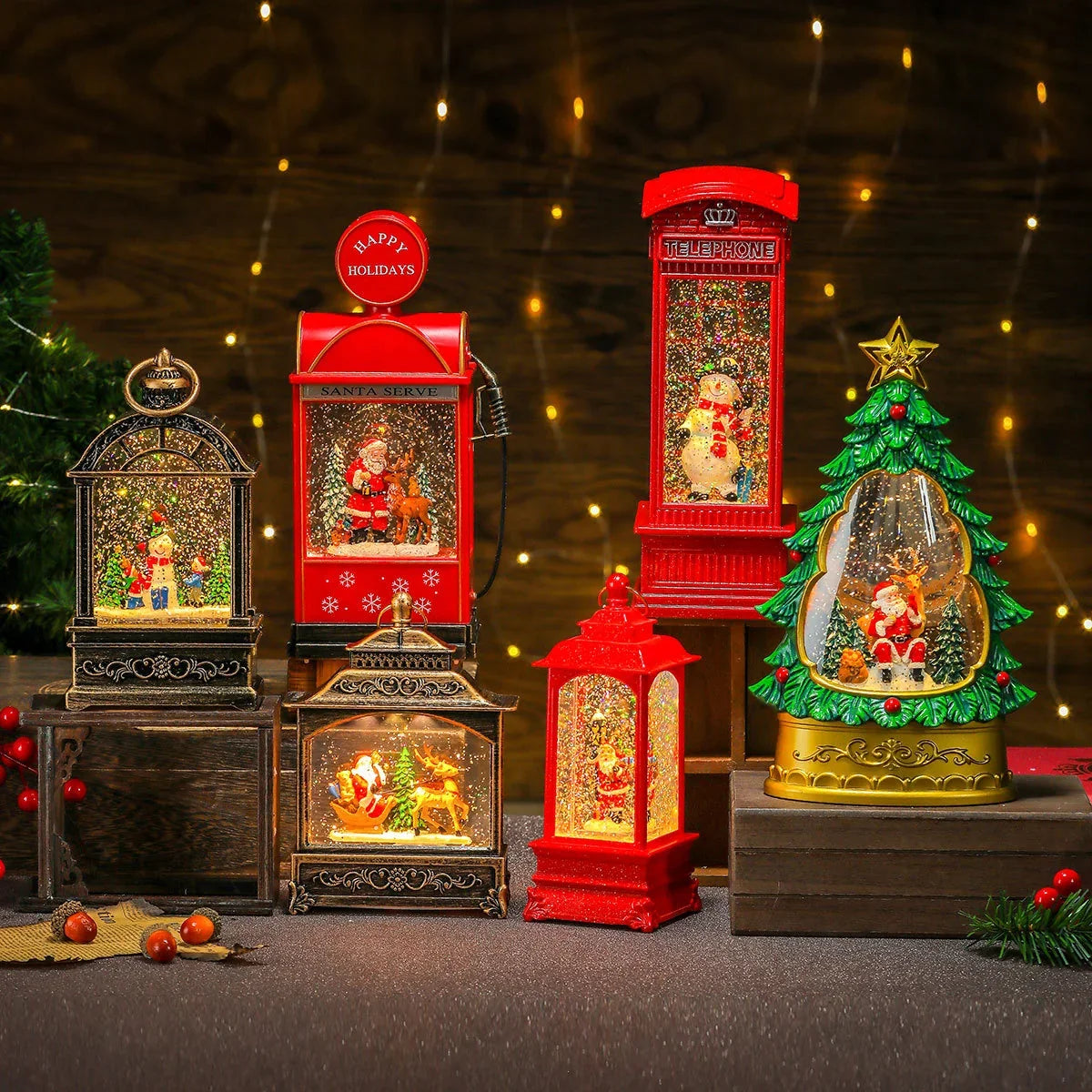 Christmas Lantern Warm Glow LED Musical Battery-Powered