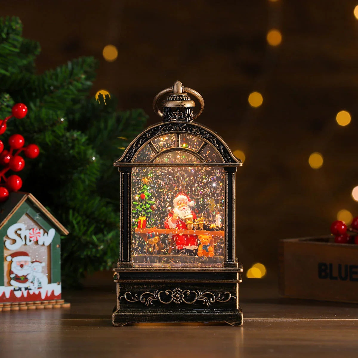 Christmas Lantern Warm Glow LED Musical Battery-Powered