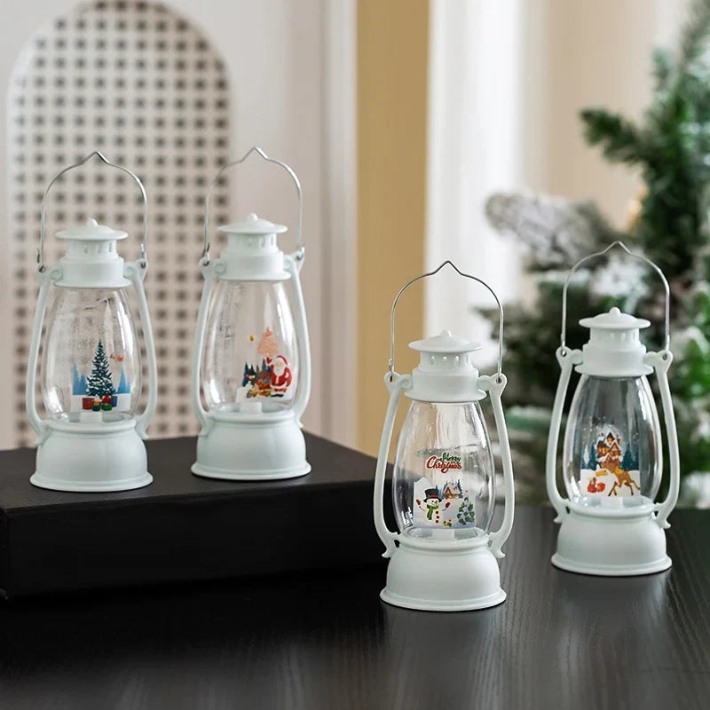 Christmas Lantern Warm LED Glass & Plastic