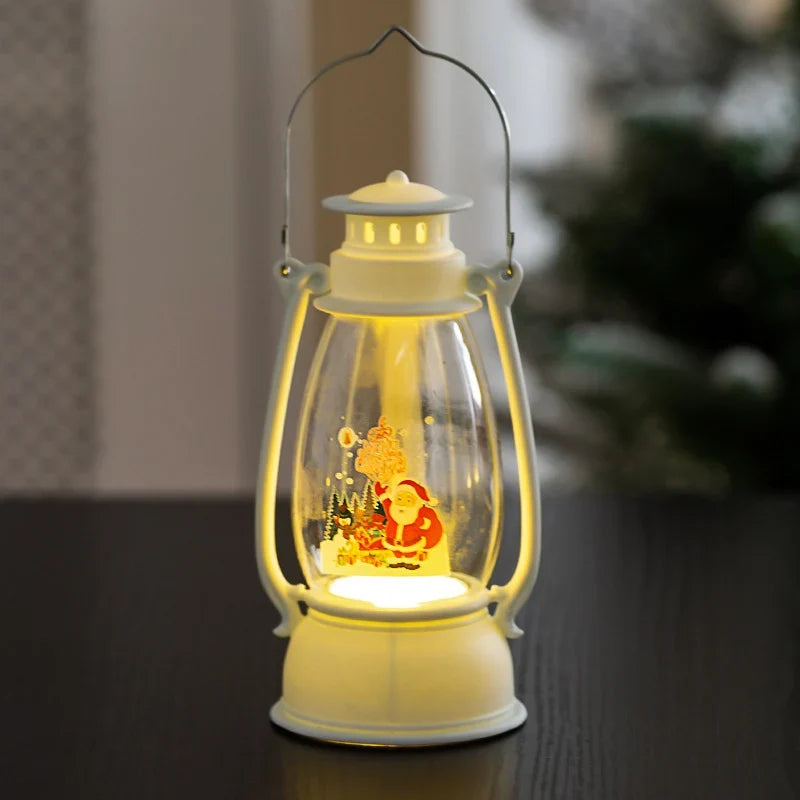 Christmas Lantern Warm LED Glass & Plastic