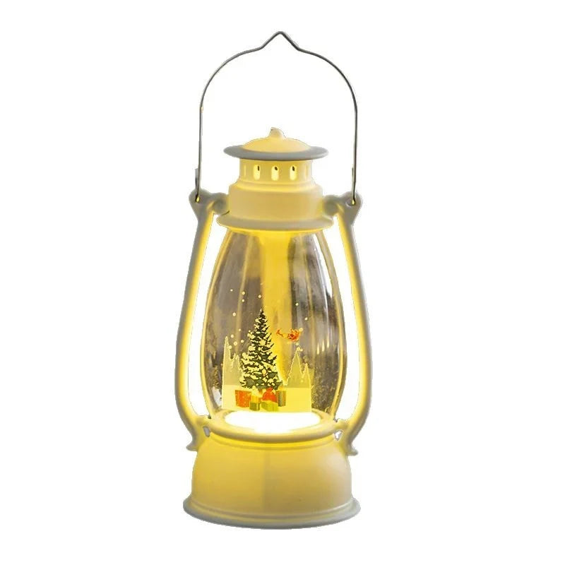 Christmas Lantern Warm LED Glass & Plastic