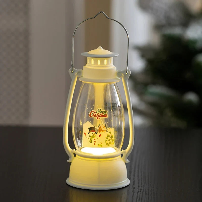 Christmas Lantern Warm LED Glass & Plastic