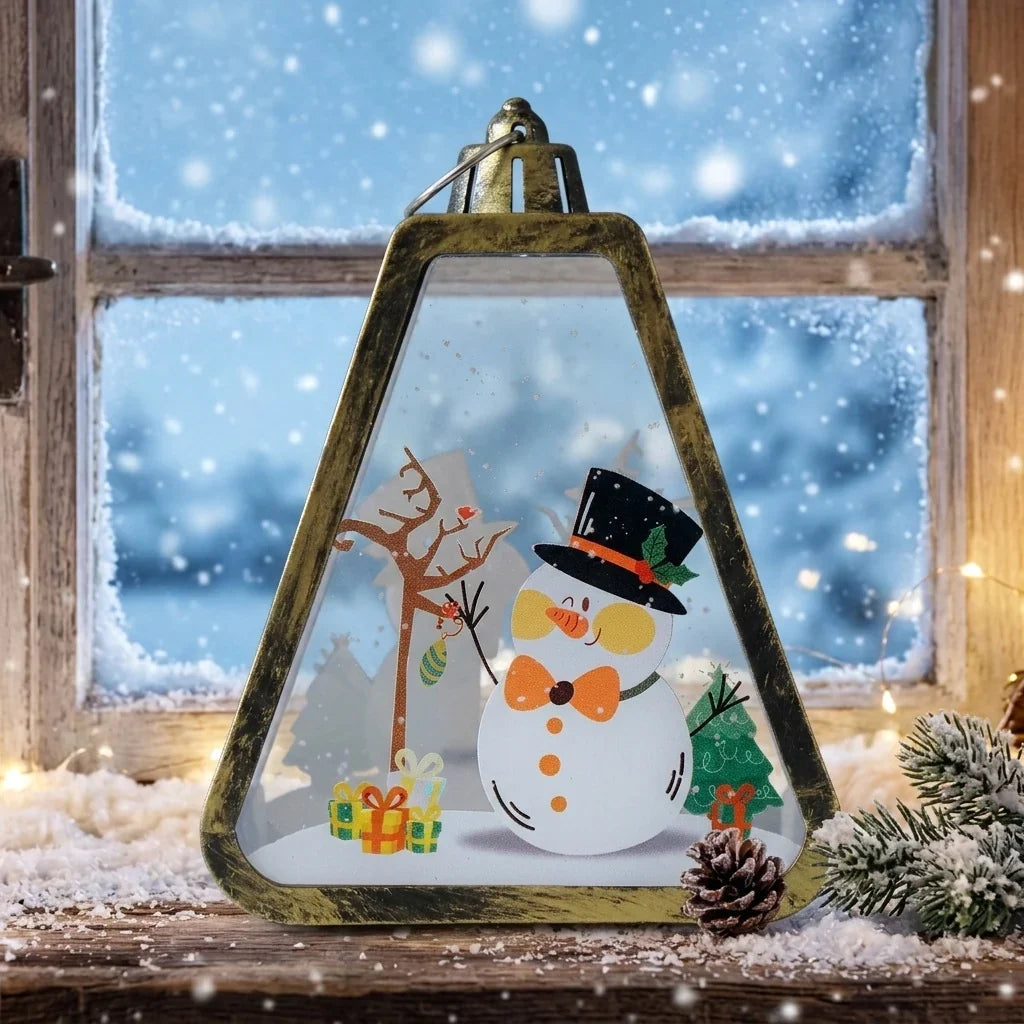 Christmas Lantern Weather-Resistant Plastic Lightweight & Portable