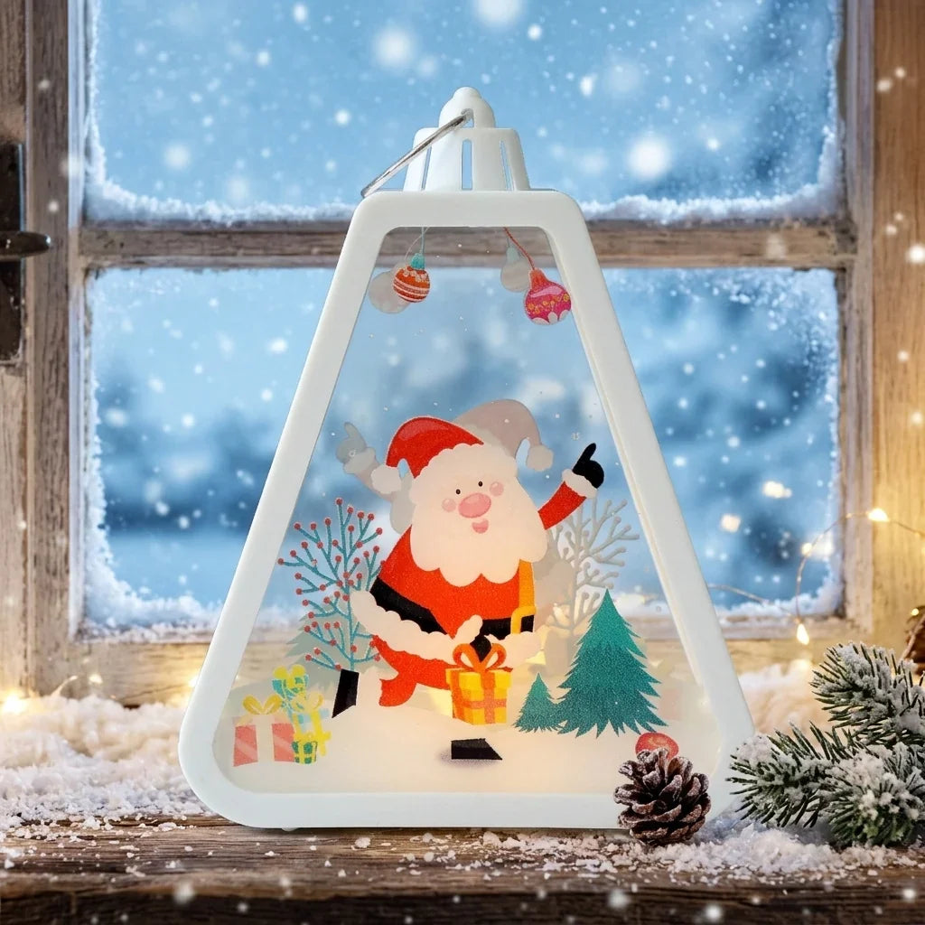 Christmas Lantern Weather-Resistant Plastic Lightweight & Portable