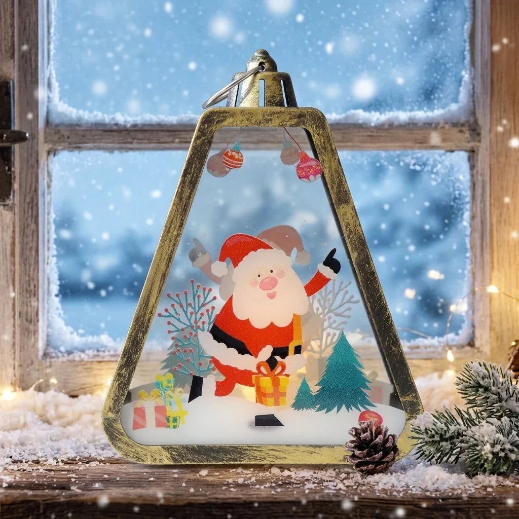 Christmas Lantern Weather-Resistant Plastic Lightweight & Portable