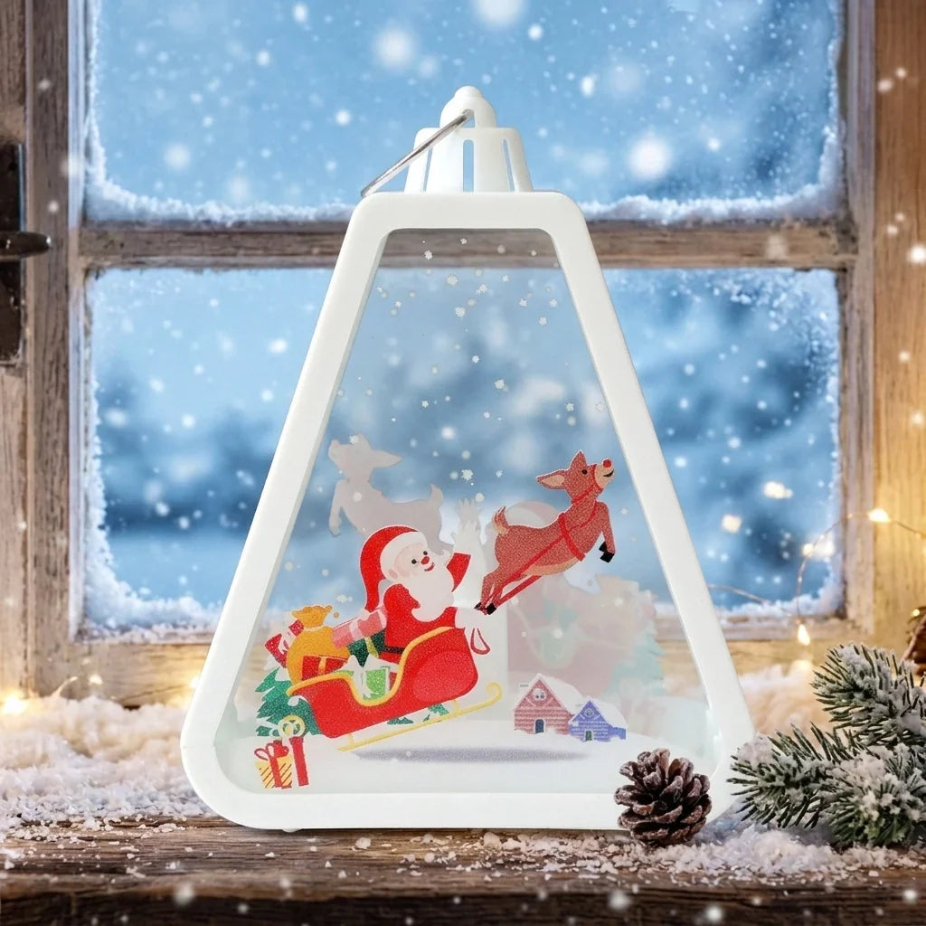 Christmas Lantern Weather-Resistant Plastic Lightweight & Portable
