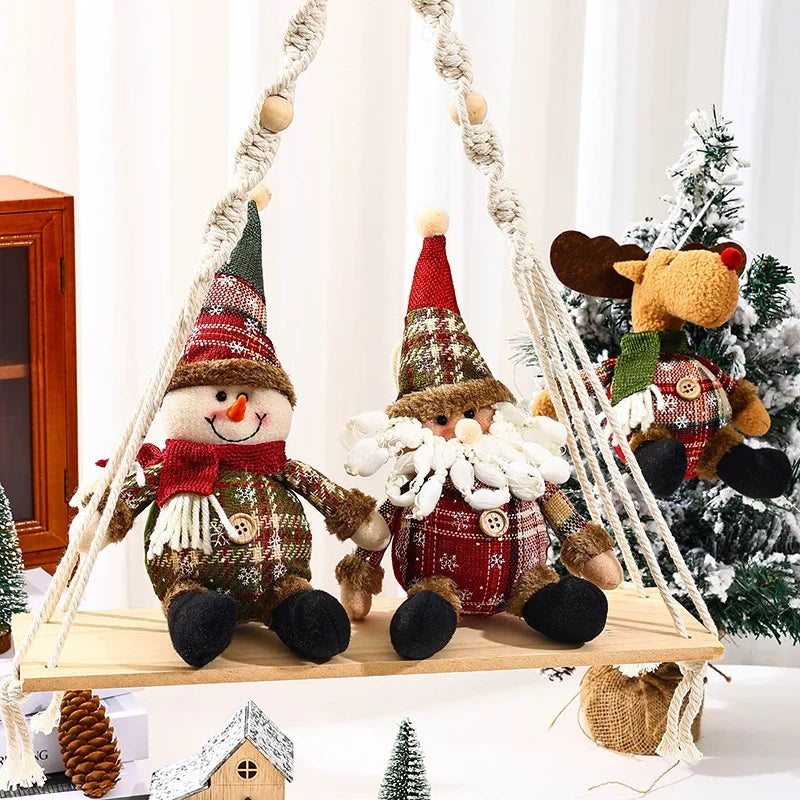 Christmas Moose Figure Soft Fabric Scarf Faux Fur Antlers