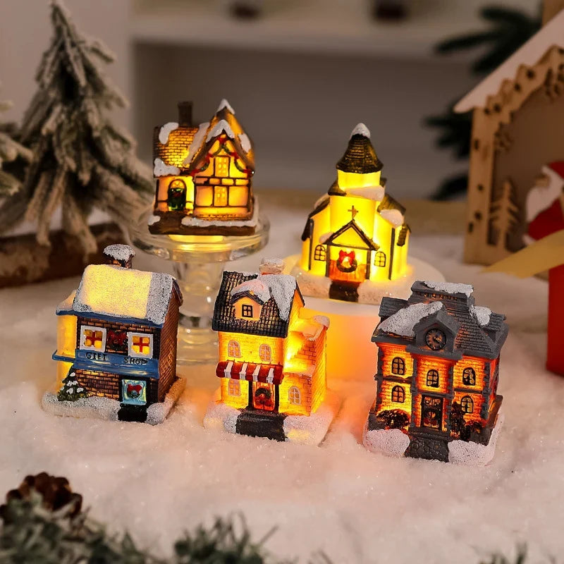 Christmas Ornament Gingerbread House Integrated Warm LED Lights