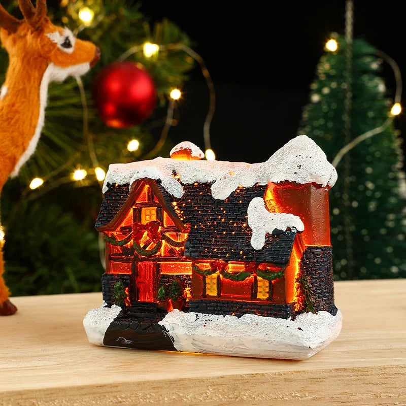 Christmas Ornament Gingerbread House Integrated Warm LED Lights