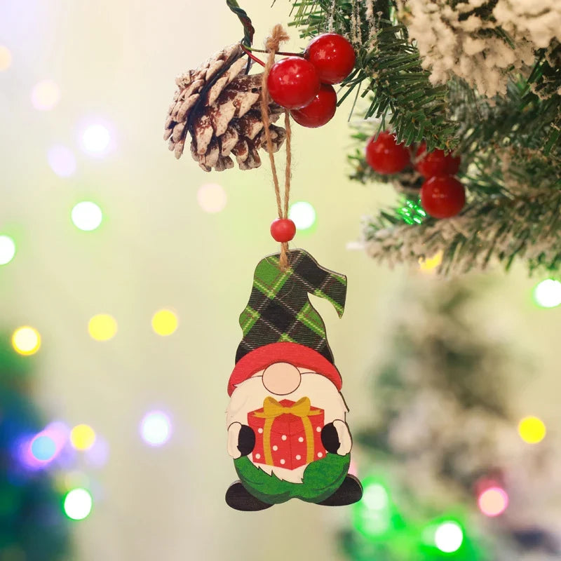 Christmas Ornament Handcrafted Wooden Gnome