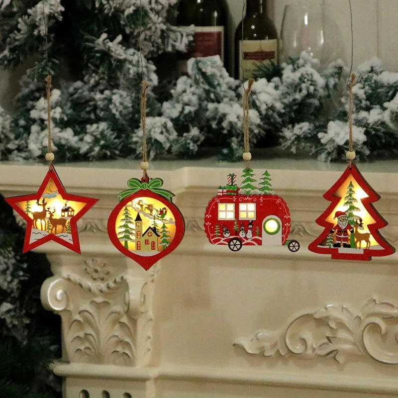 Christmas Ornament Illuminated Winter Scene Battery-Free