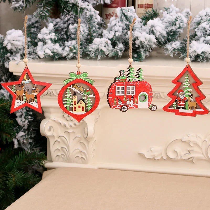 Christmas Ornament Illuminated Winter Scene Battery-Free