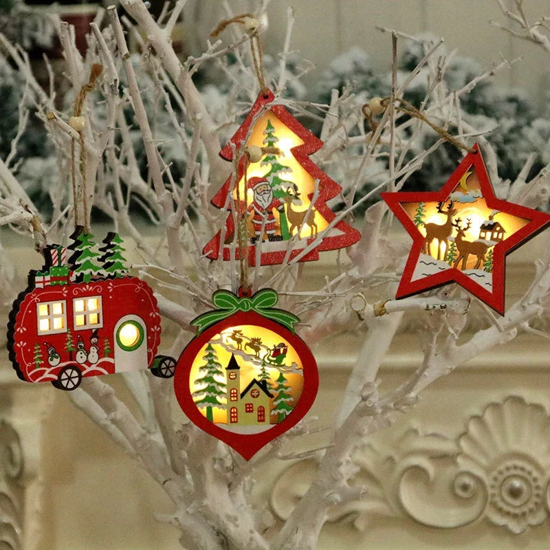 Christmas Ornament Illuminated Winter Scene Battery-Free