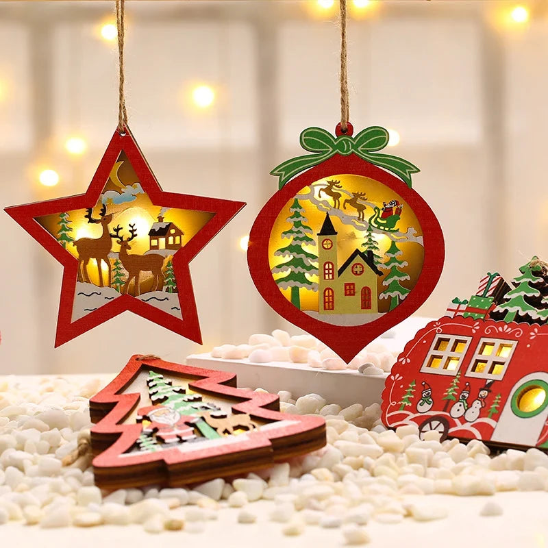 Christmas Ornament Illuminated Winter Scene Battery-Free